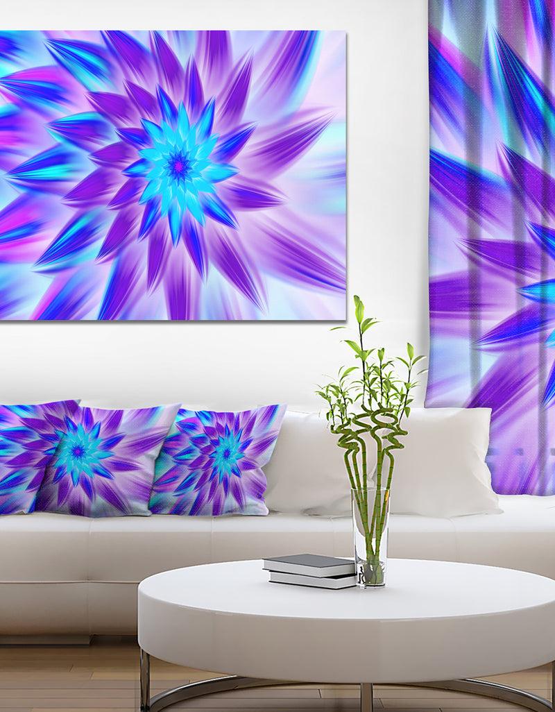 DesignQ Exotic Blue Flower Petals - Extra Large Floral Wall Art On Canvas