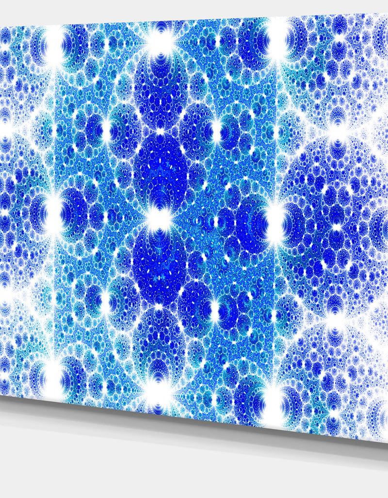DesignQ Exotic Blue Fractal Crescent Pattern'Large Abstract Canvas Art Print