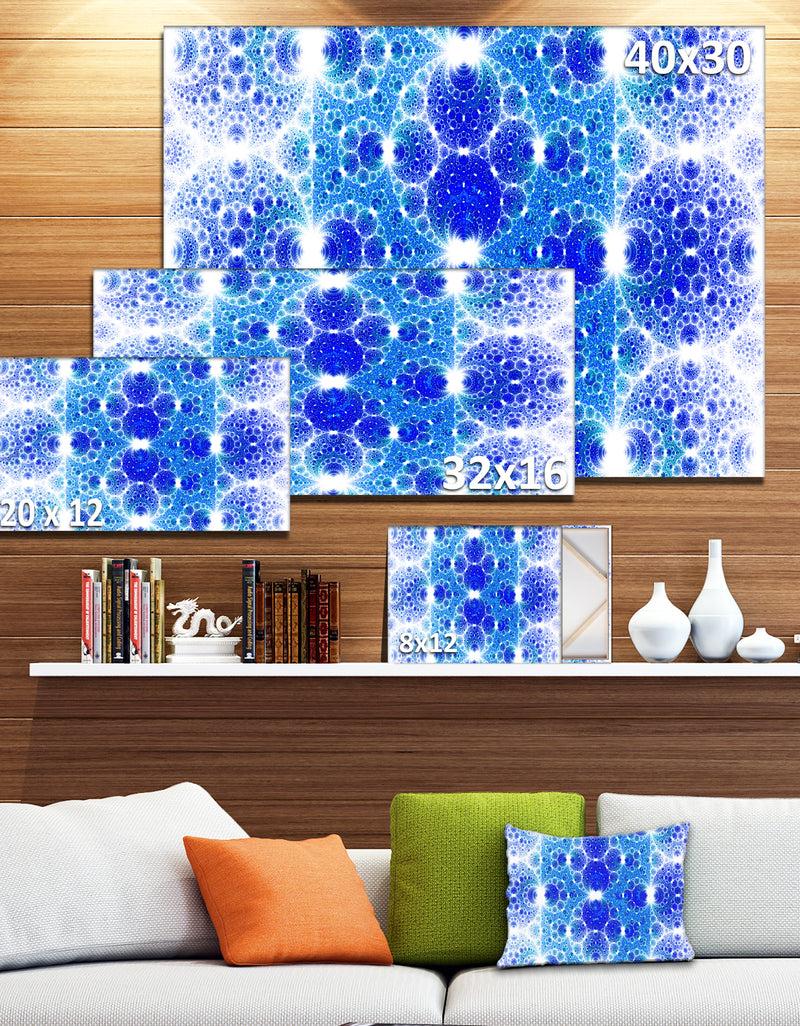 DesignQ Exotic Blue Fractal Crescent Pattern'Large Abstract Canvas Art Print