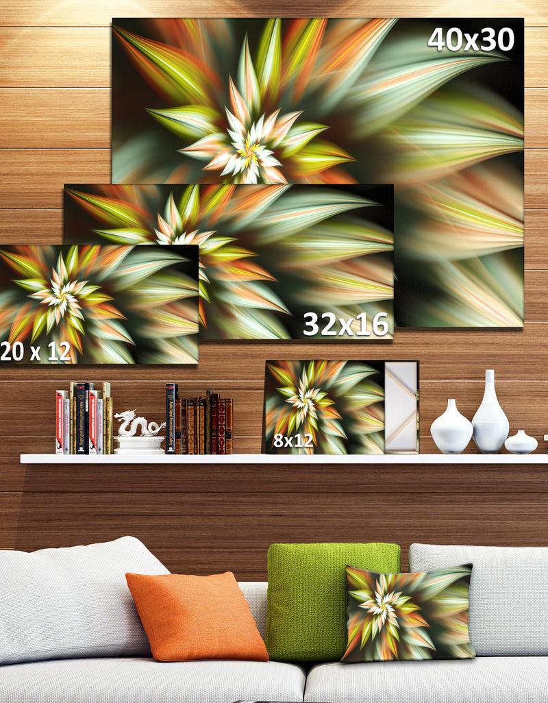 DesignQ Exotic Brown Fractal Spiral Flower - Extra Large Abstract Canvas Art Print