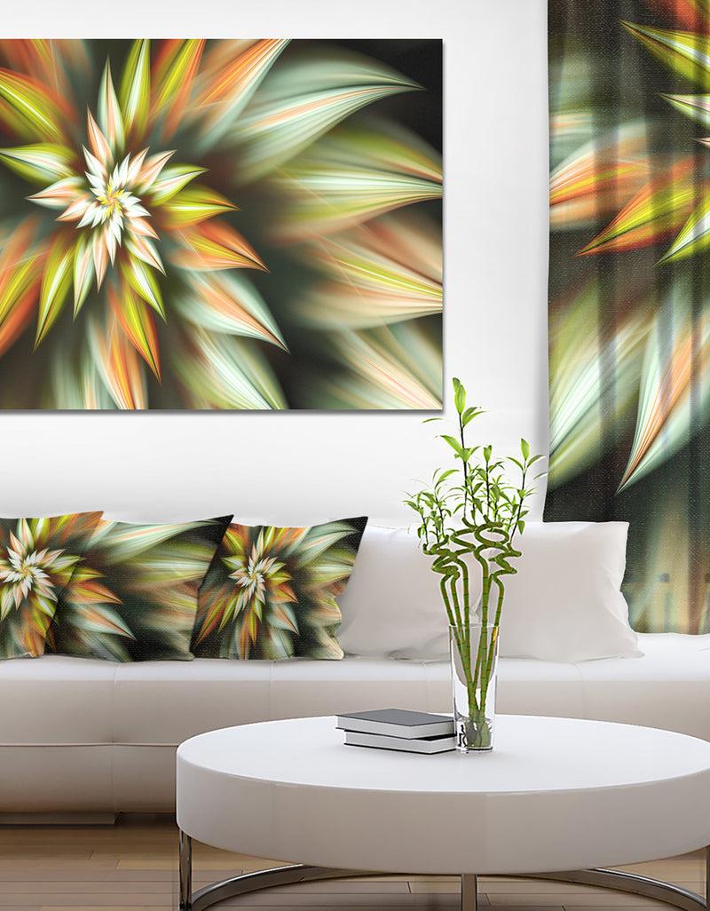 DesignQ Exotic Brown Fractal Spiral Flower - Extra Large Abstract Canvas Art Print