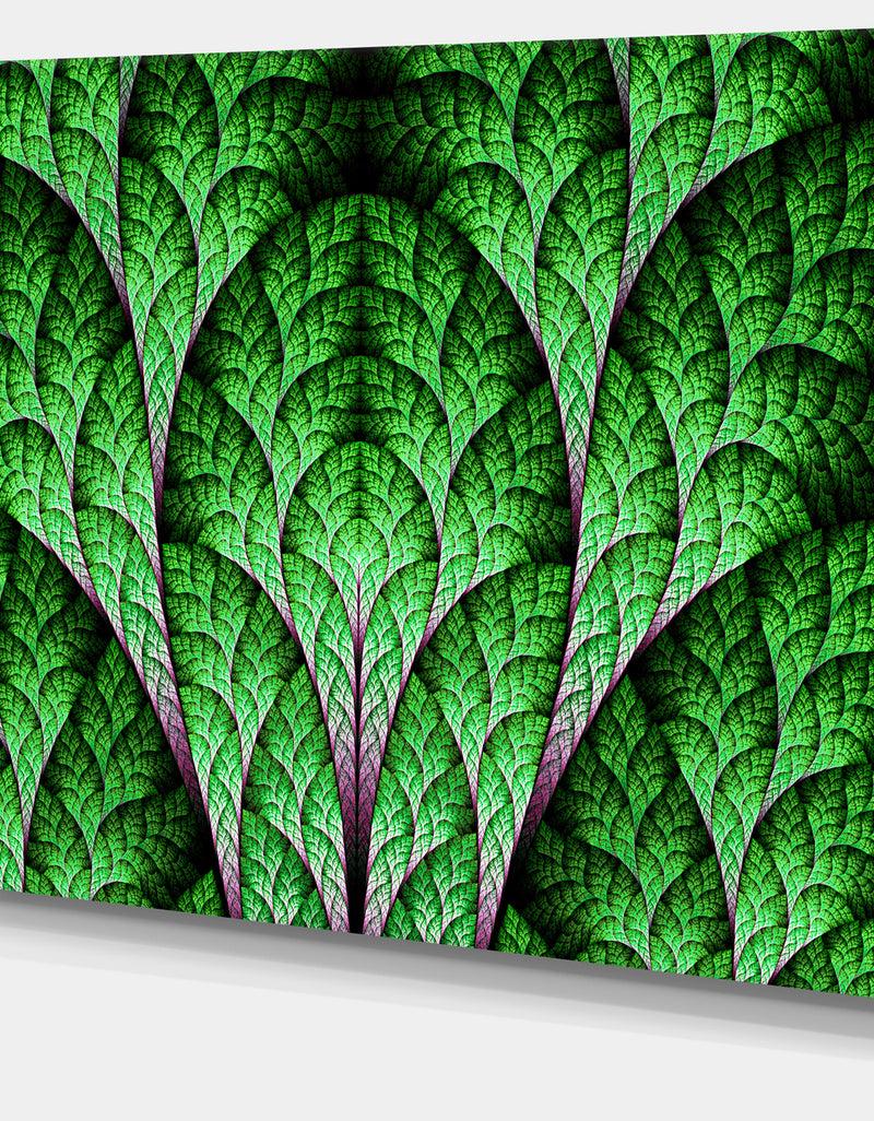 DesignQ Exotic Green Biological Organism - Abstract Art On Canvas