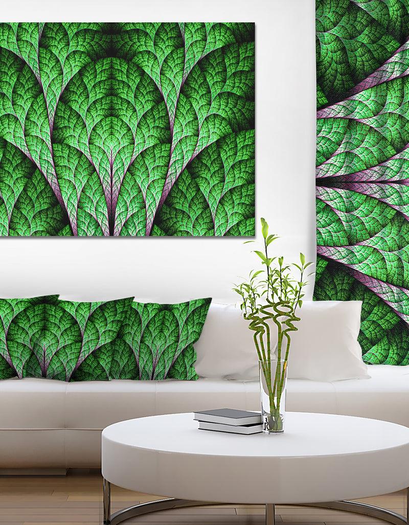 DesignQ Exotic Green Biological Organism - Abstract Art on Canvas