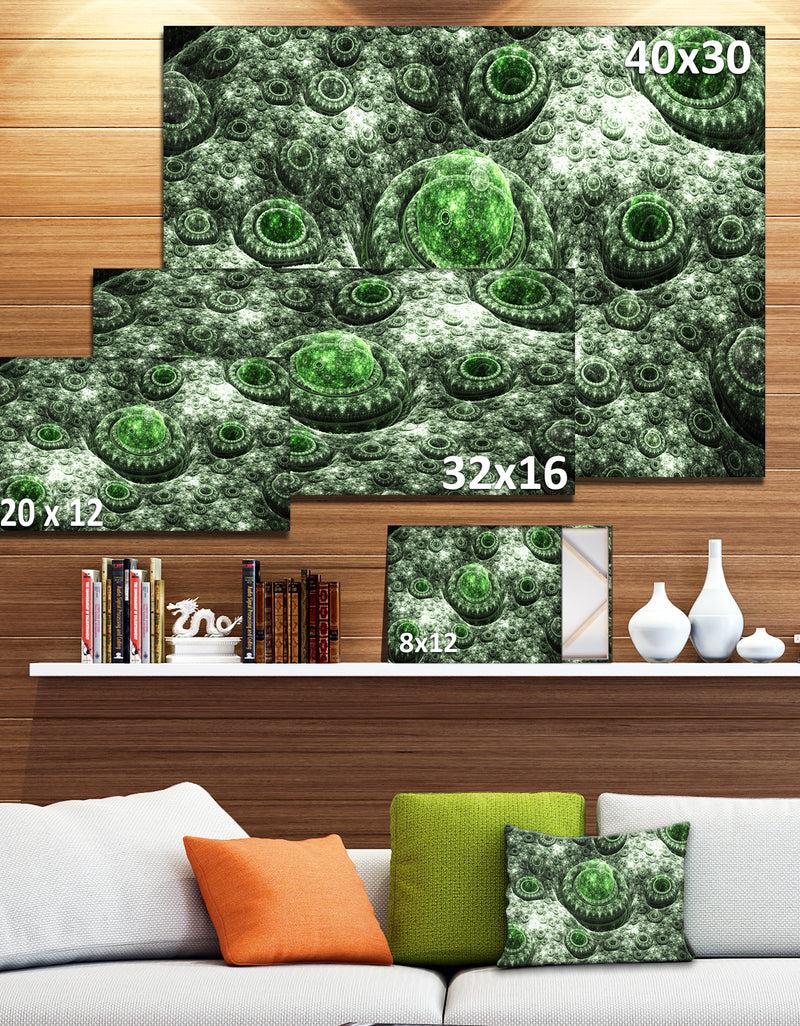 DesignQ Exotic Green Fractal Landscape'Extra Large Abstract Canvas Art Print