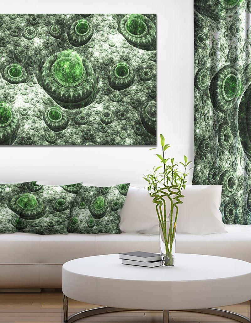 DesignQ Exotic Green Fractal Landscape'Extra Large Abstract Canvas Art Print