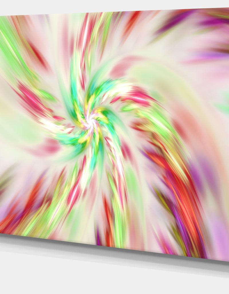 DesignQ Exotic Multi-Color Spiral Flower - Extra Large Abstract Canvas Art Print