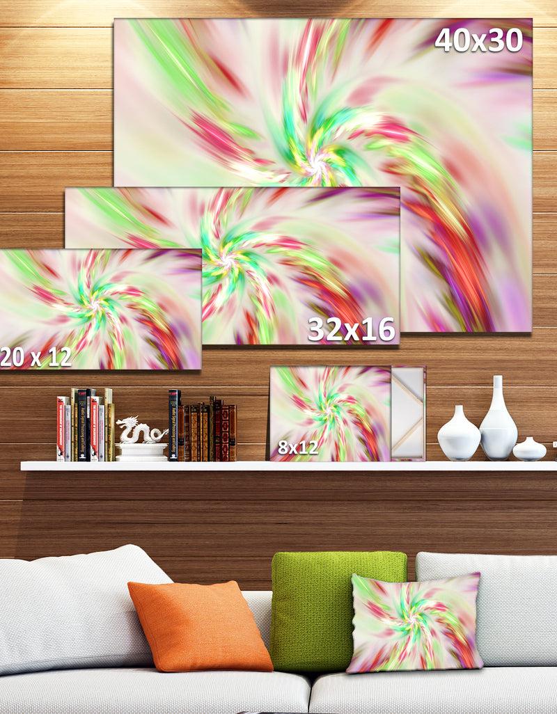 DesignQ Exotic Multi-Color Spiral Flower - Extra Large Abstract Canvas Art Print