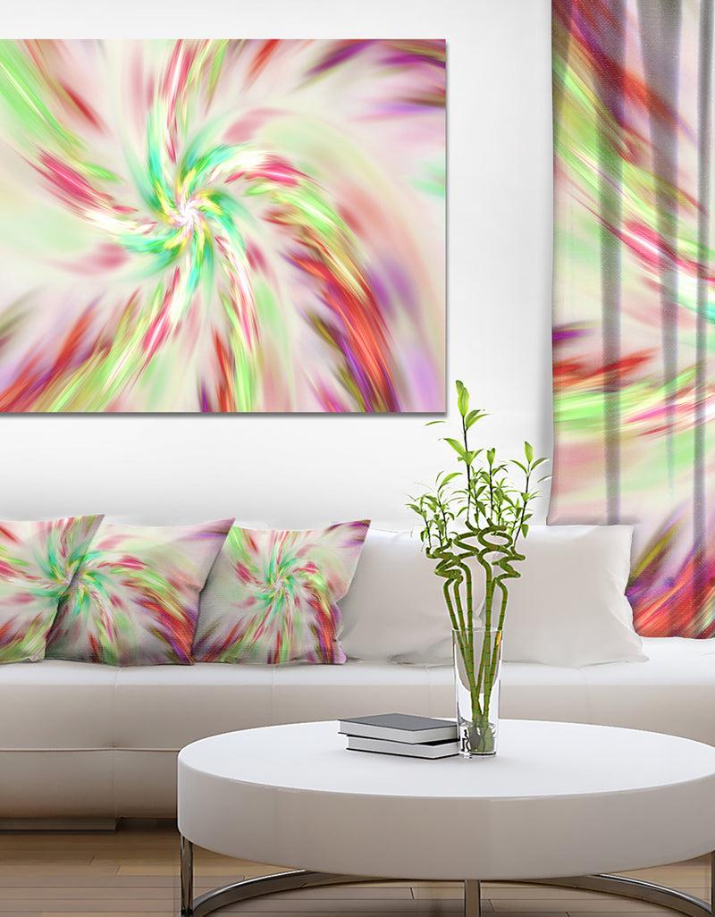 DesignQ Exotic Multi-Color Spiral Flower - Extra Large Abstract Canvas Art Print