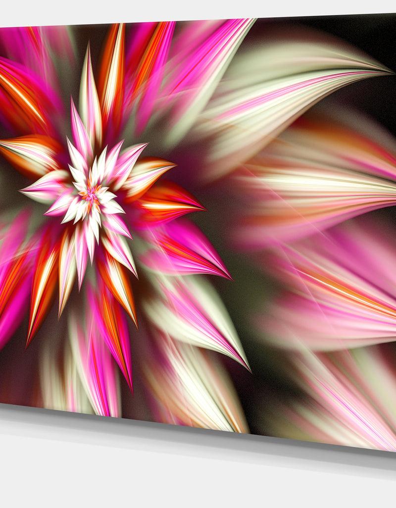 DesignQ Exotic Red Fractal Spiral Flower - Extra Large Abstract Canvas Art Print