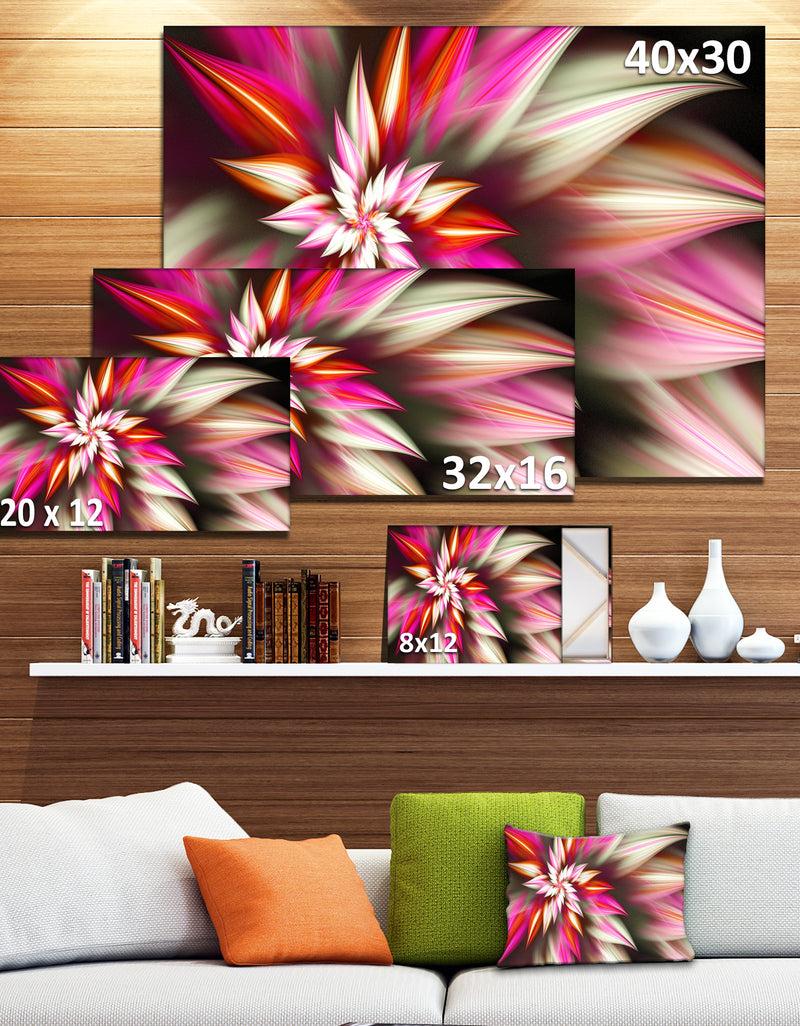 DesignQ Exotic Red Fractal Spiral Flower - Extra Large Abstract Canvas Art Print