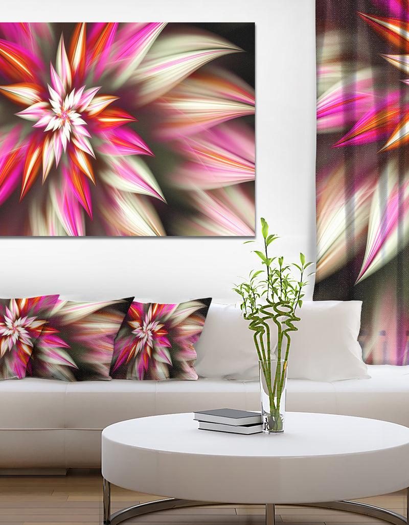 DesignQ Exotic Red Fractal Spiral Flower - Extra Large Abstract Canvas Art Print