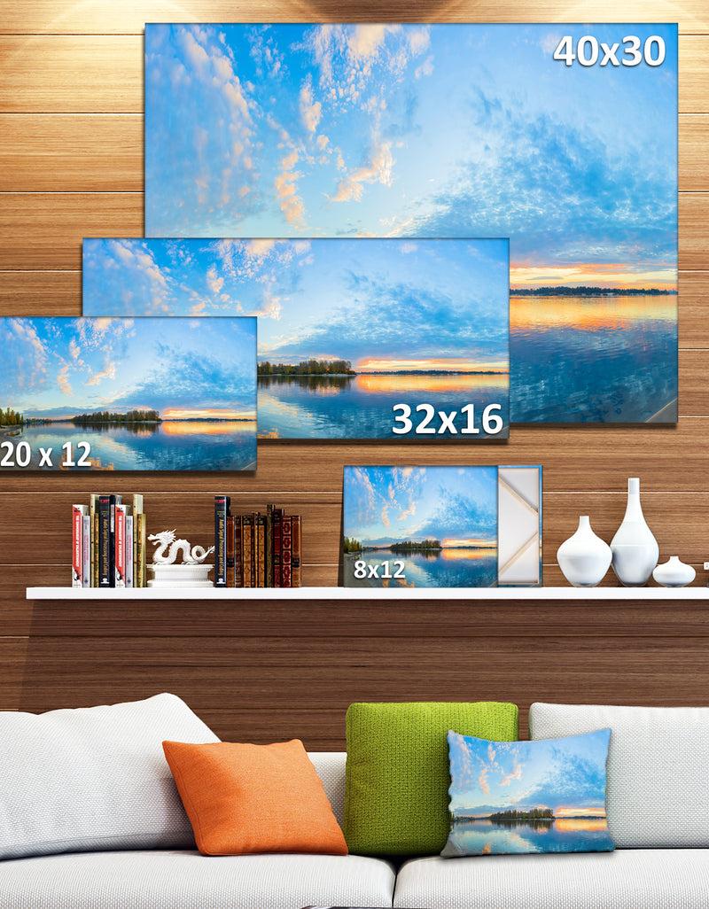 DesignQ Exotic Sunrise On River Autumn - Oversized Beach Canvas Artwork