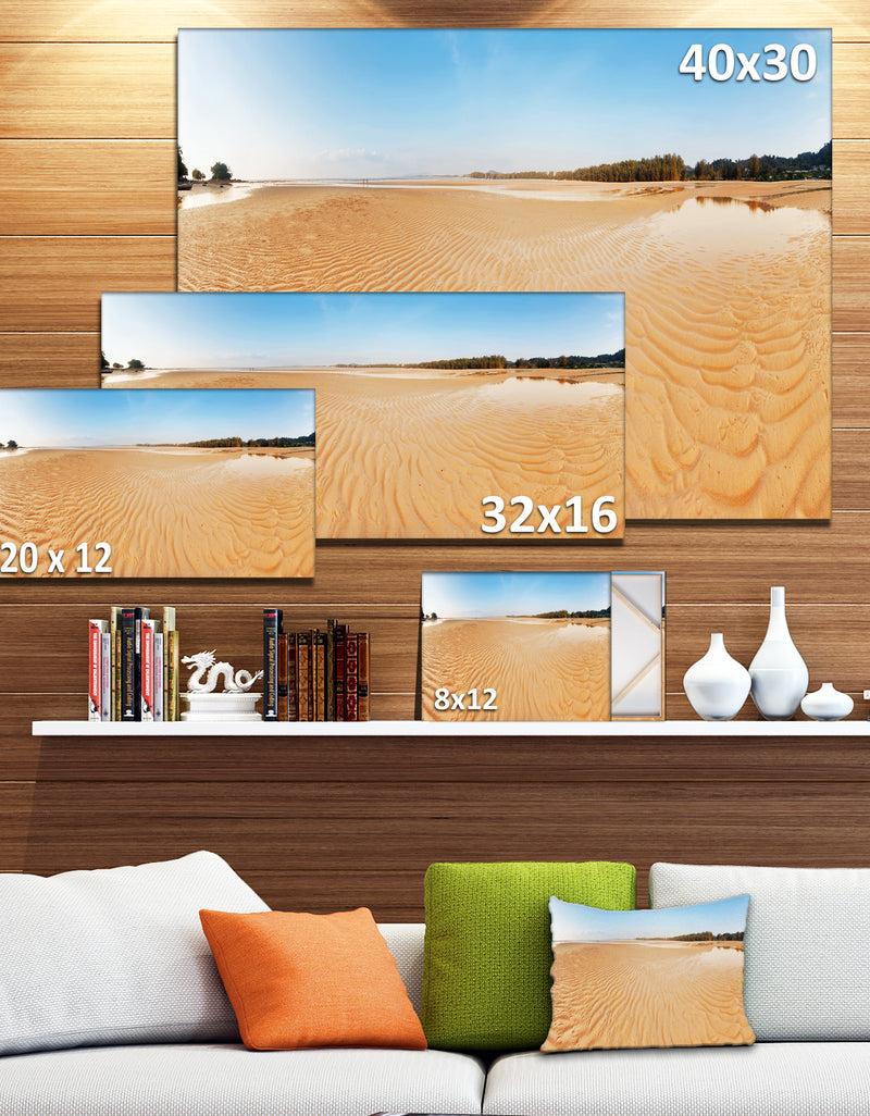 DesignQ Exotic Tropical Beach Panorama - Modern Seascape Canvas Artwork