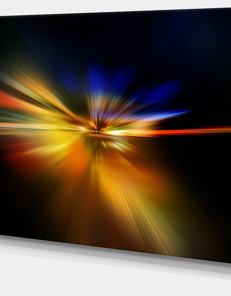 DesignQ Explosion Of Light In Black - Abstract Digital Art Canvas Print