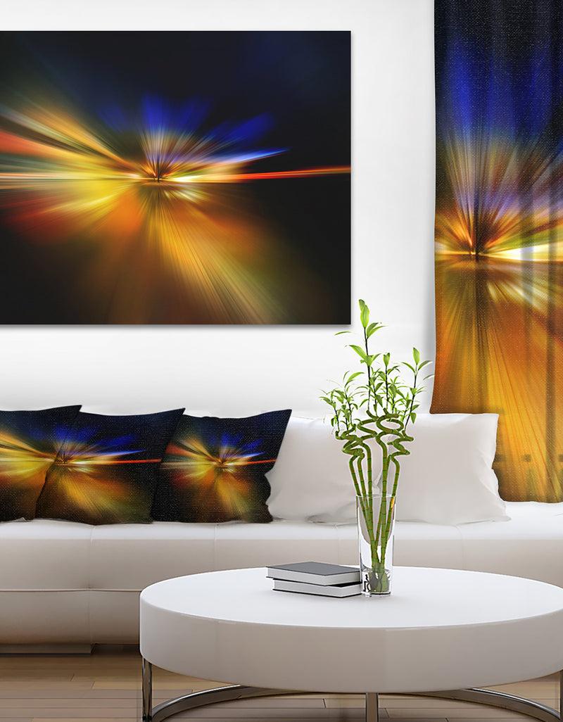DesignQ Explosion of Light in Black - Abstract Digital Art Canvas Print