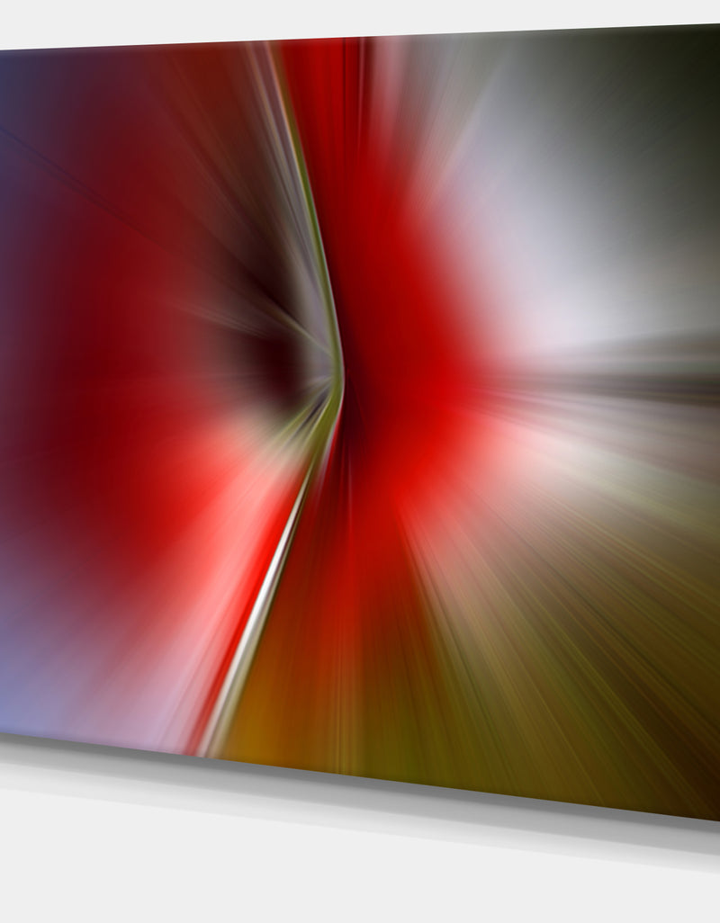 DesignQ Explosion Of Red On Purple - Abstract Digital Art Canvas Print