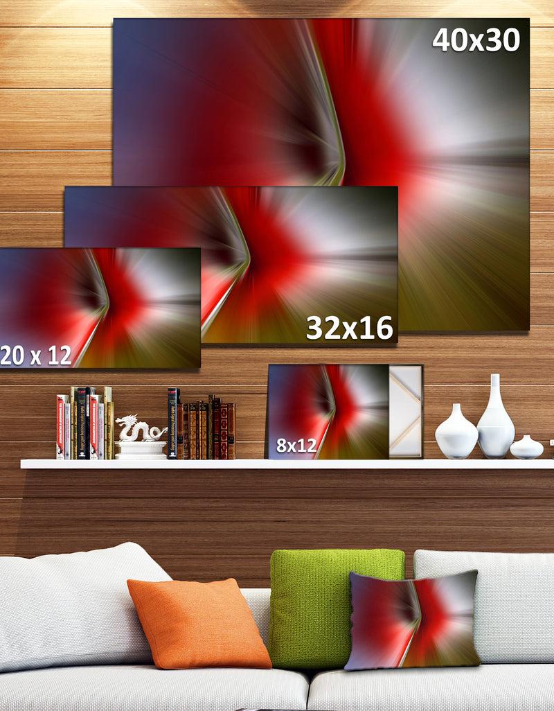 DesignQ Explosion Of Red On Purple - Abstract Digital Art Canvas Print