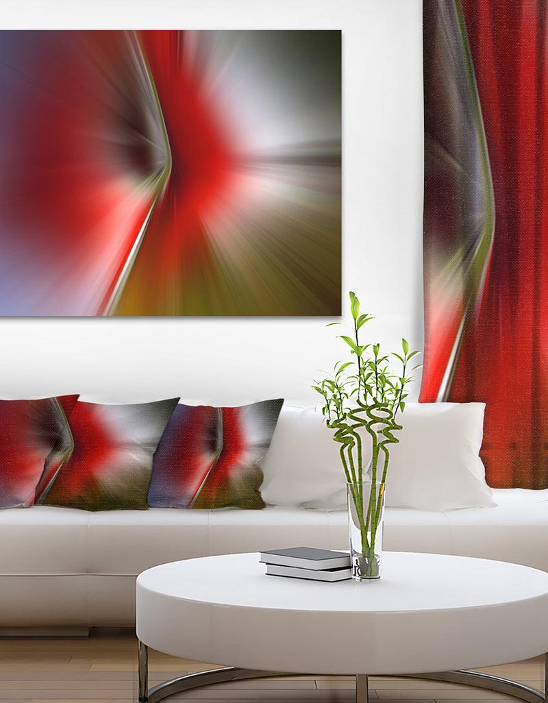 DesignQ Explosion of Red on Purple - Abstract Digital Art Canvas Print