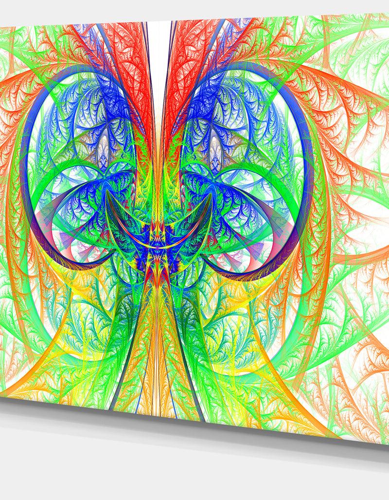 DesignQ Extraordinary Fractal Green Design - Large Wall Art On Canvas