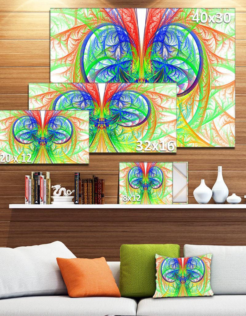 DesignQ Extraordinary Fractal Green Design - Large Wall Art On Canvas