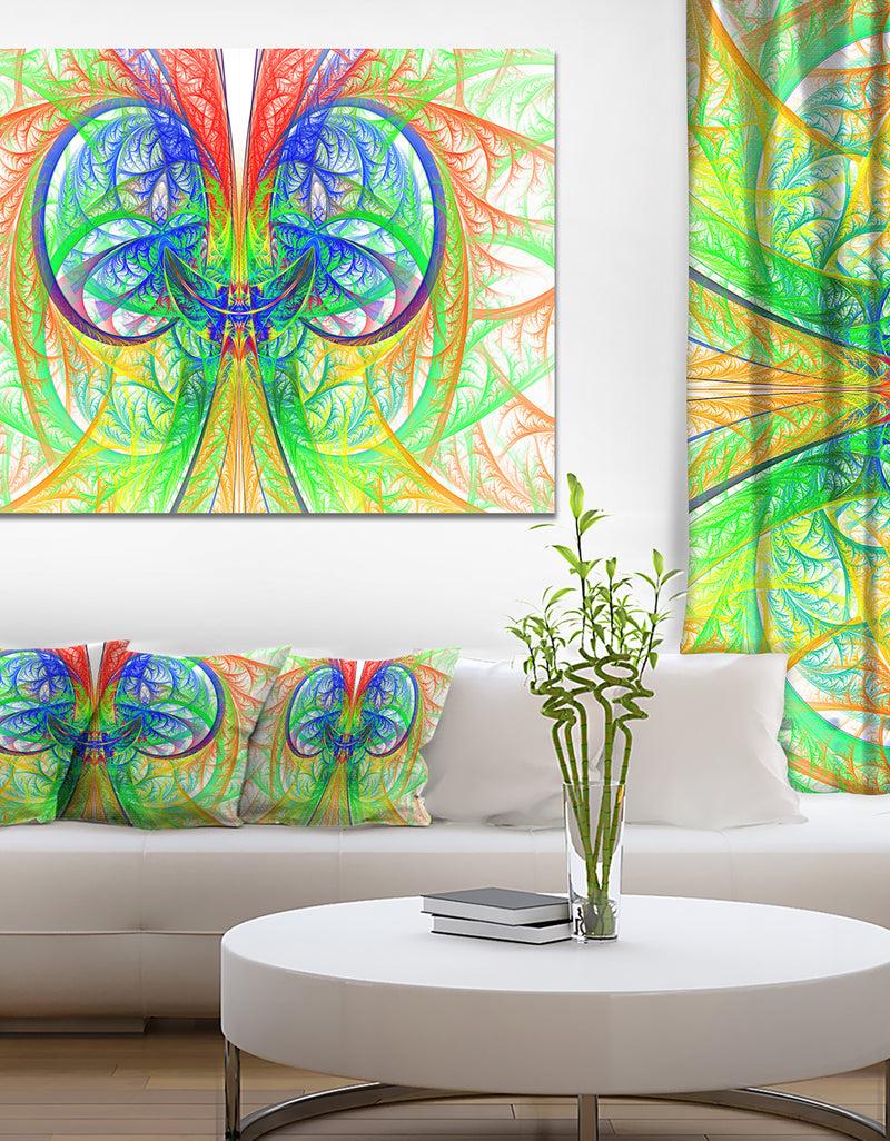 DesignQ Extraordinary Fractal Green Design - Large Wall Art on Canvas