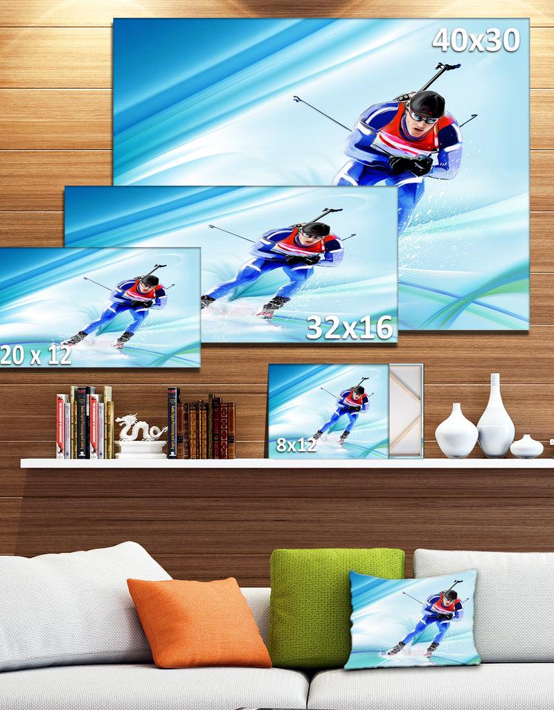 DesignQ Extreme Male Skier - Portrait Digital Art Canvas Art Print