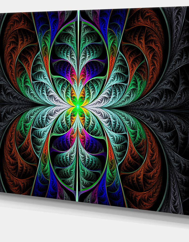 DesignQ Fabulous Blue Fractal Texture - Large Wall Art On Canvas