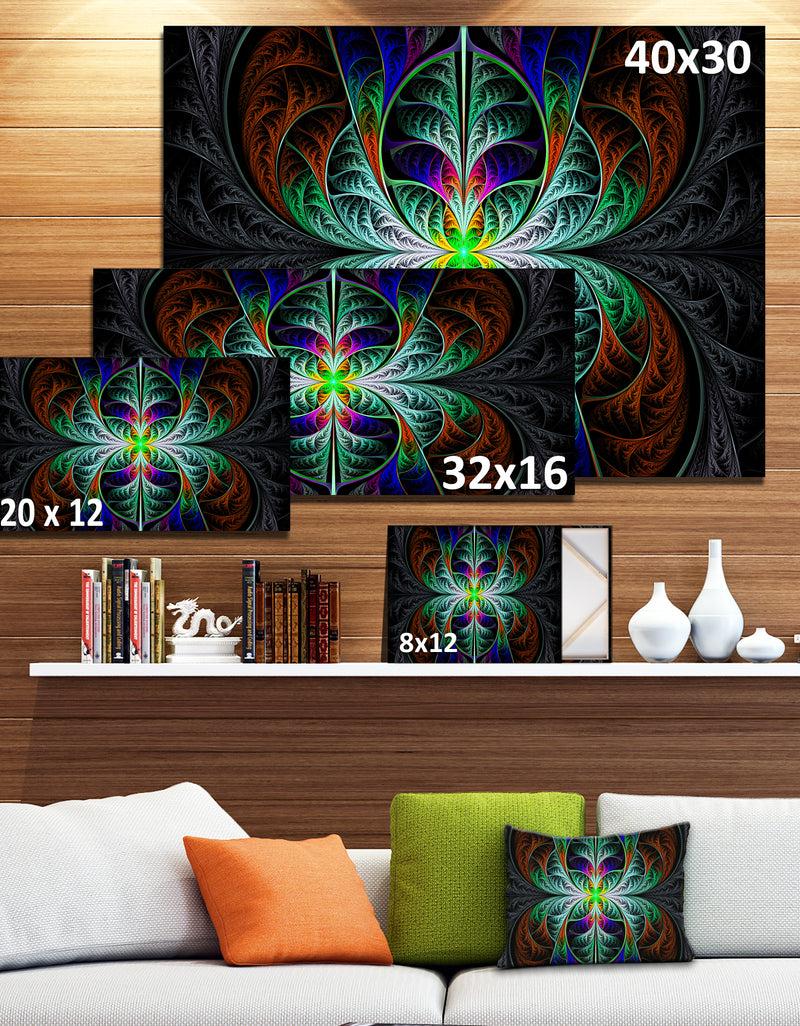 DesignQ Fabulous Blue Fractal Texture - Large Wall Art On Canvas
