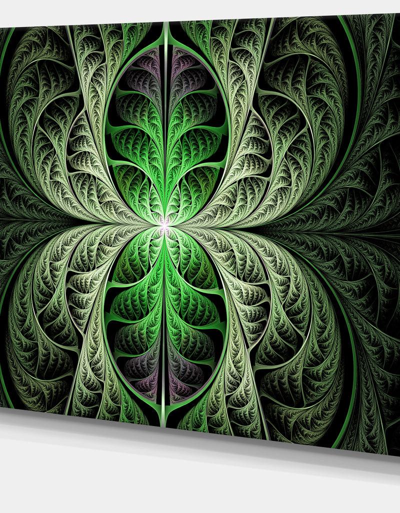 DesignQ Fabulous Green Fractal Texture - Large Wall Art On Canvas