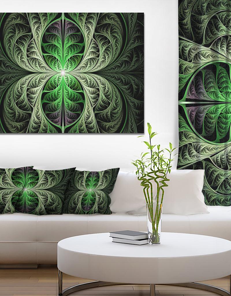 DesignQ Fabulous Green Fractal Texture - Large Wall Art on Canvas