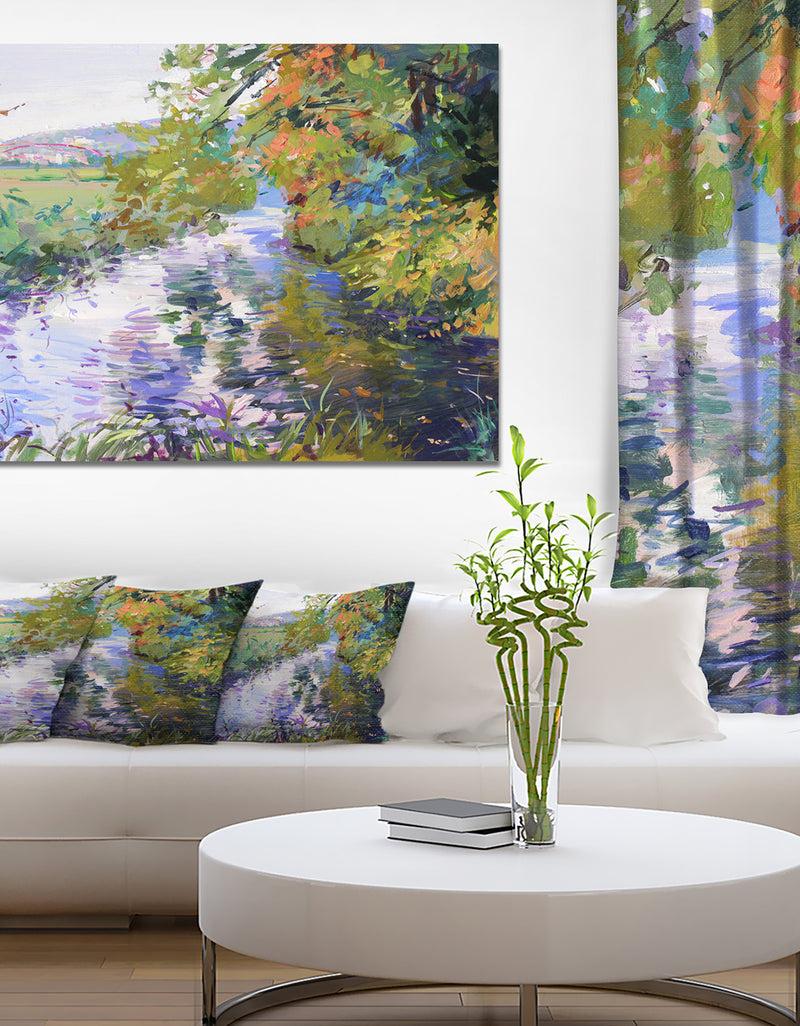 DesignQ Fall in Amazing Colors - Landscape Painting Canvas Print