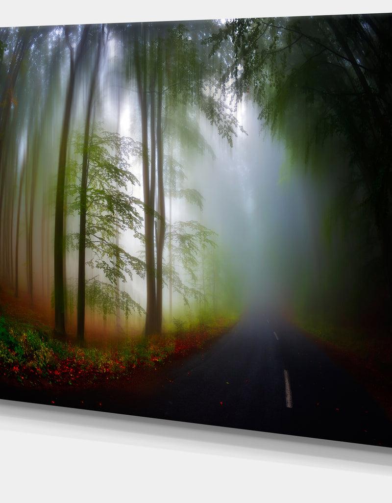 DesignQ Fall Landscape In The Forest - Large Landscape Canvas Art Print