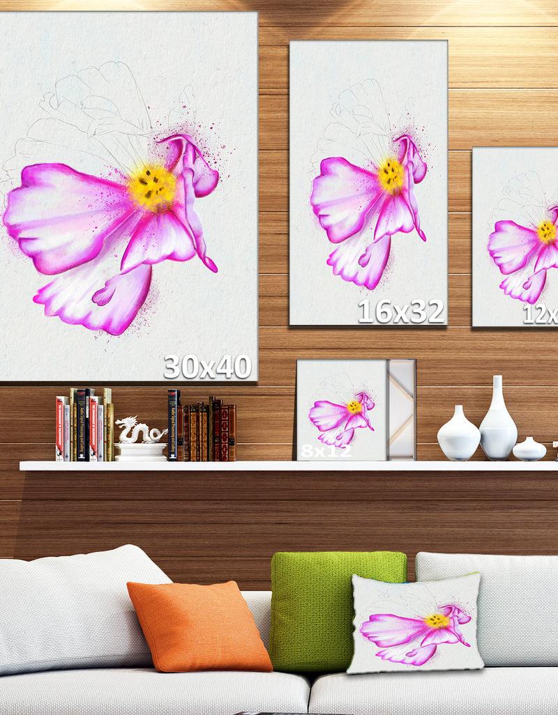 DesignQ Fantastic Pink Flower Watercolor - Extra Large Floral Canvas Art