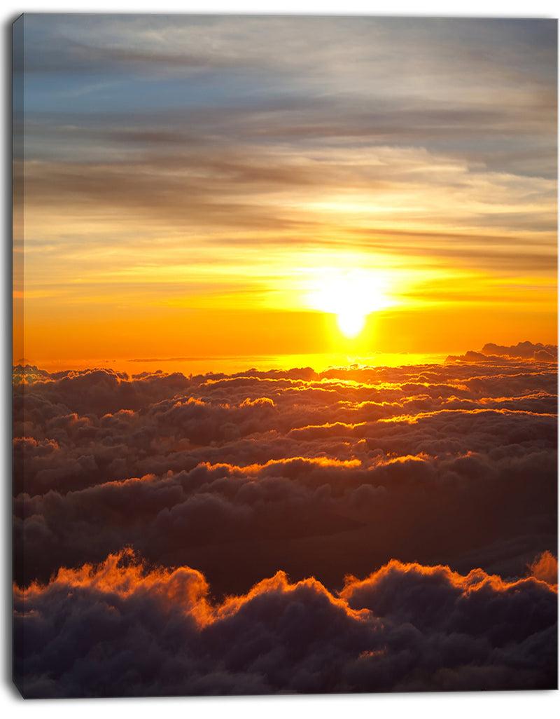 DesignQ Fantastic Sunset Sky And Clouds - Oversized Landscape Canvas Art