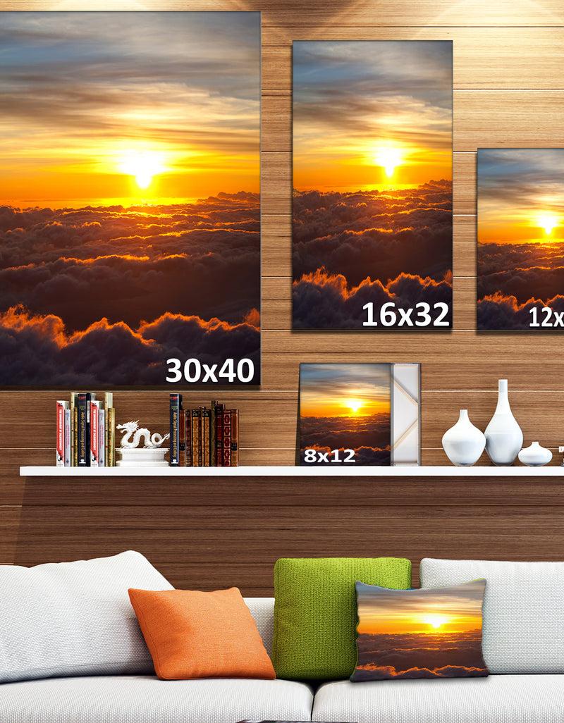DesignQ Fantastic Sunset Sky And Clouds - Oversized Landscape Canvas Art