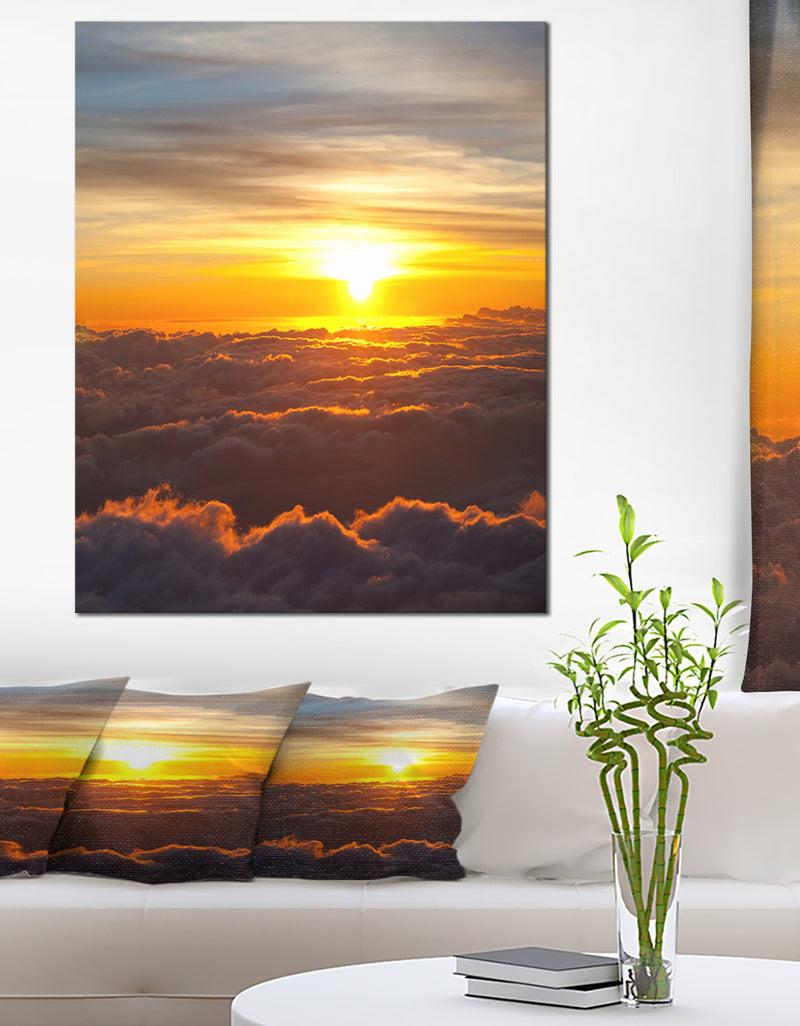 DesignQ Fantastic Sunset Sky and Clouds - Oversized Landscape Canvas Art