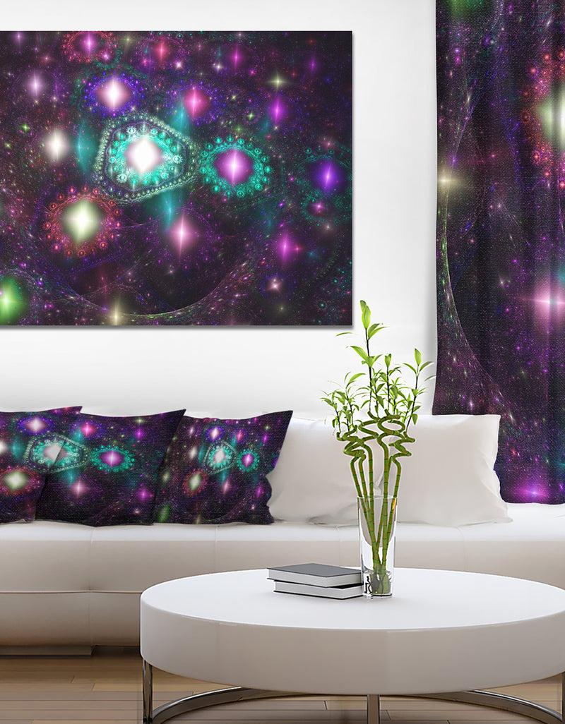 DesignQ Far Bright Colorful Space Galaxy - Extra Large Abstract Canvas Art Print