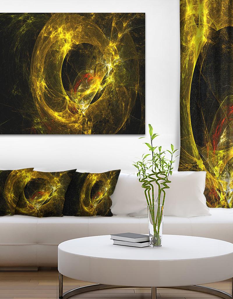 DesignQ Far Spherical Galaxy Golden - Abstract Digital Art Canvas Print