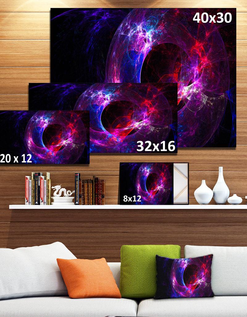 DesignQ Far Spherical Galaxy Purple - Abstract Digital Art Canvas Print