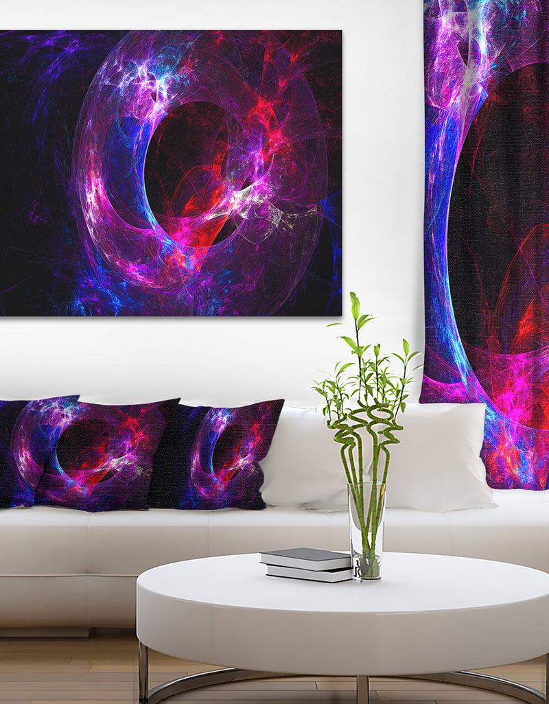 DesignQ Far Spherical Galaxy Purple - Abstract Digital Art Canvas Print