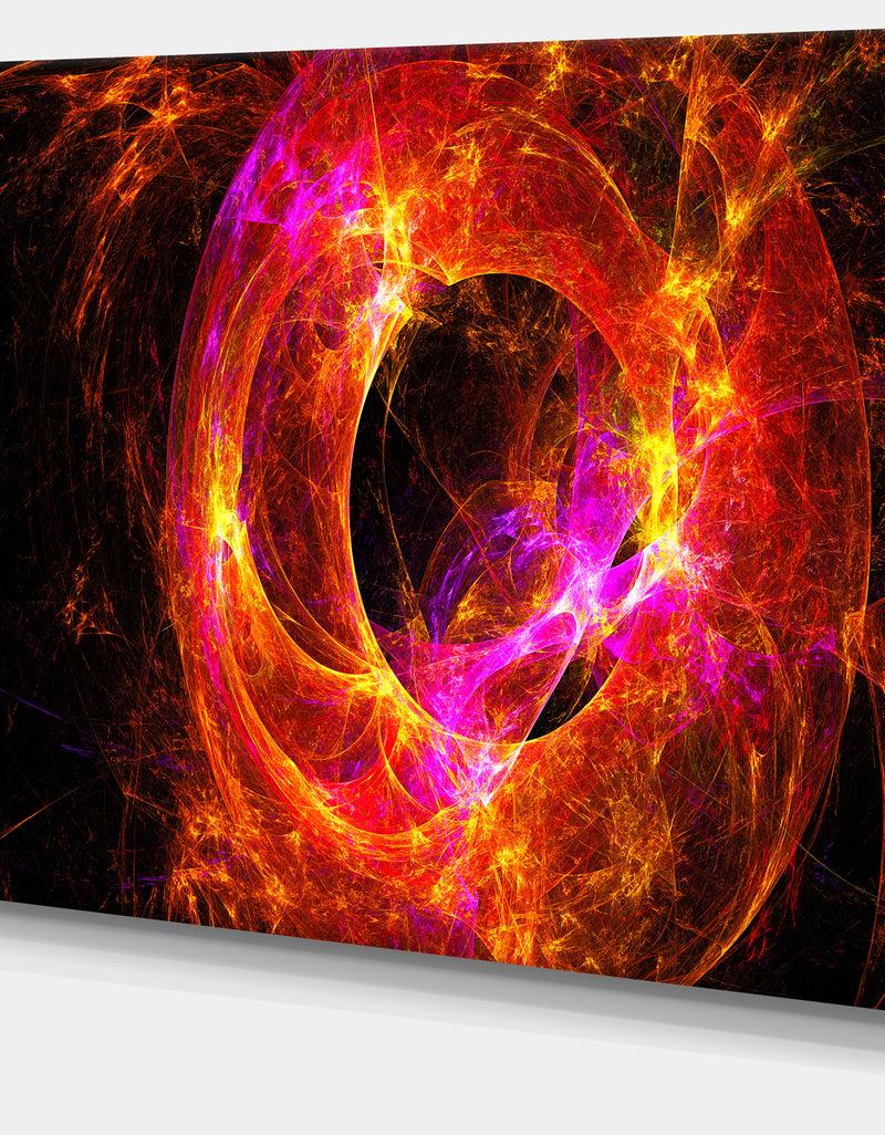 DesignQ Far Spherical Galaxy Red - Abstract Digital Art Canvas Print