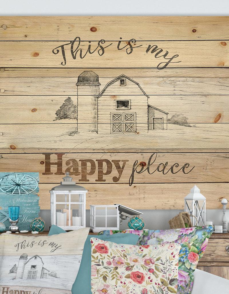 DesignQ Farmhouse Moment Barns - Farmhouse Print on Natural Pine Wood
