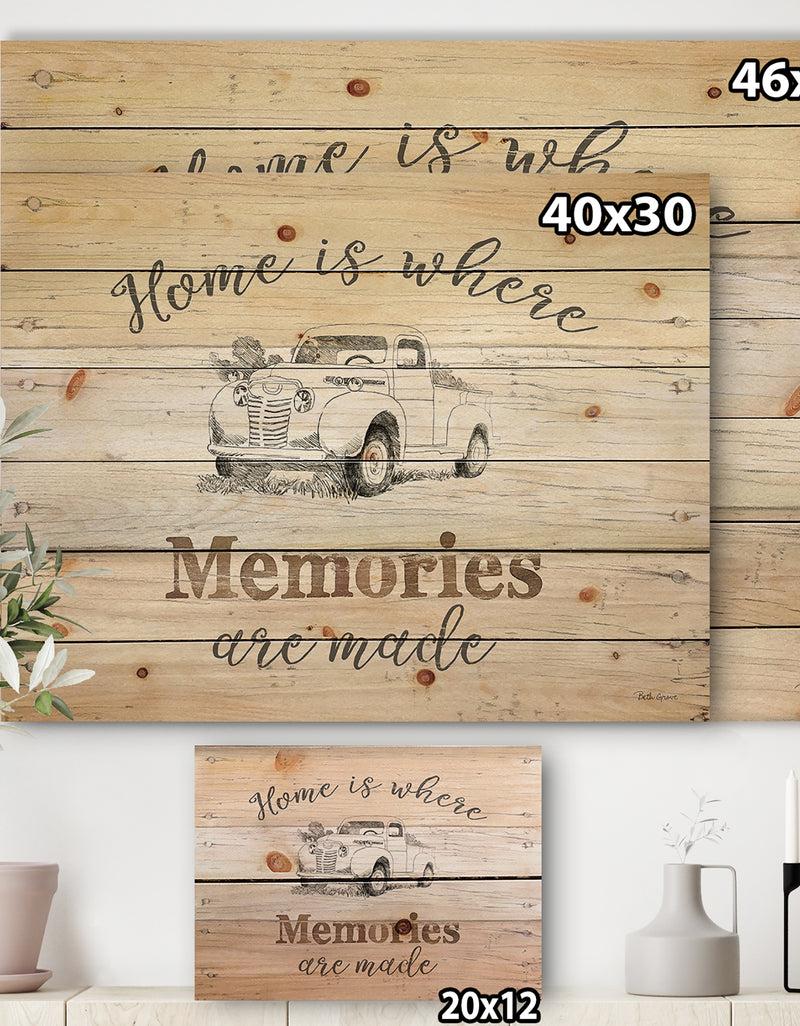 DesignQ Farmhouse Moment Truck - Farmhouse Print On Natural Pine Wood