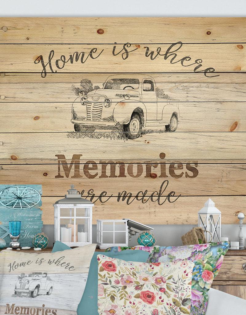 DesignQ Farmhouse Moment Truck - Farmhouse Print on Natural Pine Wood