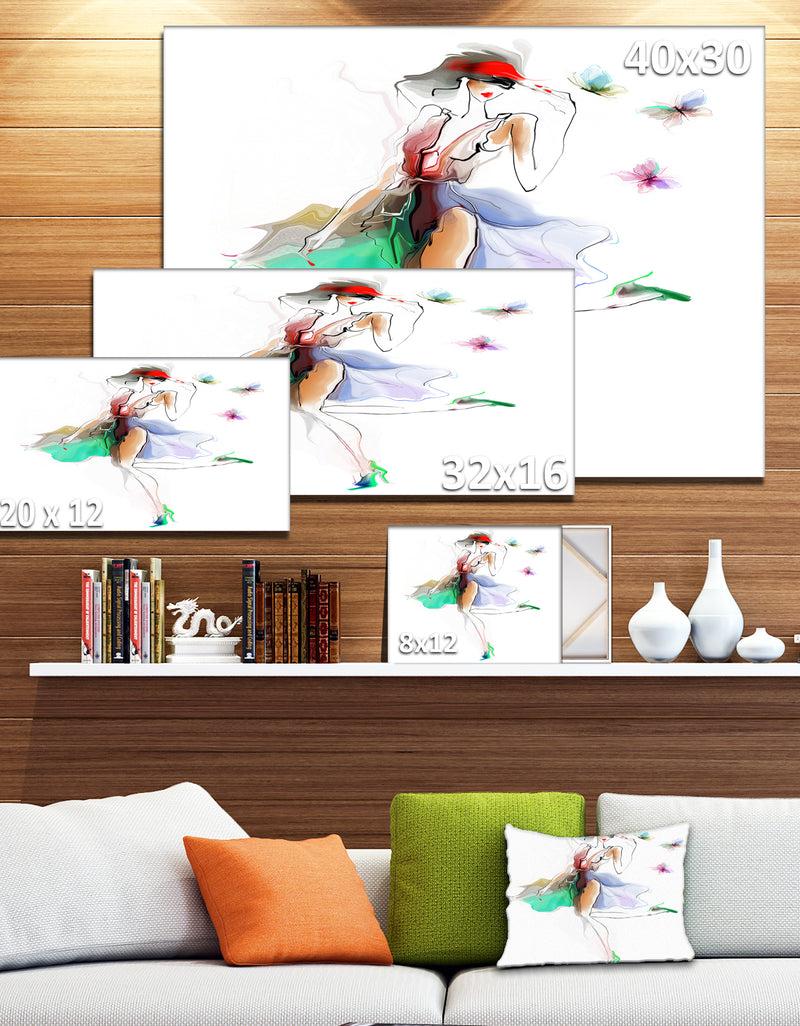 DesignQ Fashion Girl In Multiple Colors - Portrait Canvas Art Print