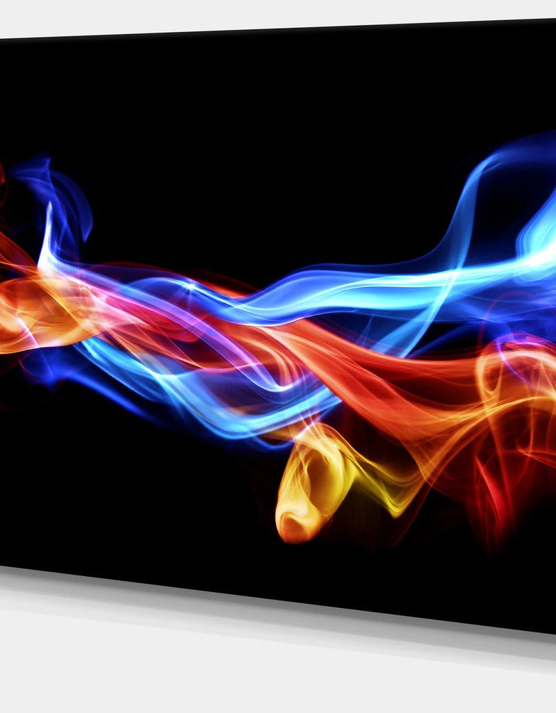 DesignQ Fire And Ice Design Abstract - Digital Art Canvas Print