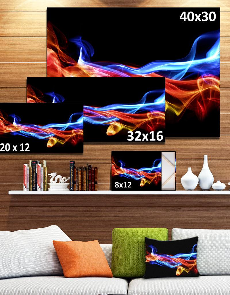 DesignQ Fire And Ice Design Abstract - Digital Art Canvas Print