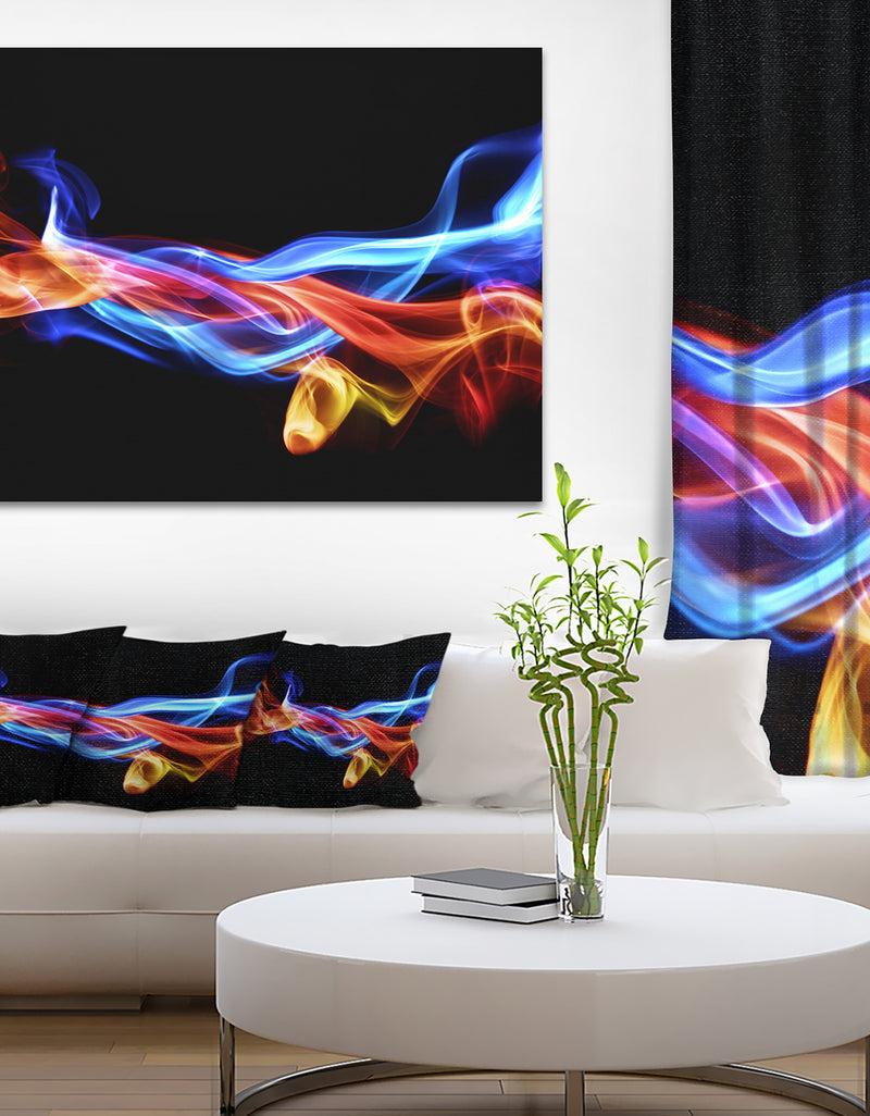 DesignQ Fire and Ice Design Abstract - Digital Art Canvas Print