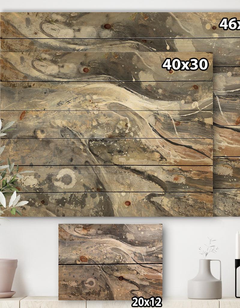 DesignQ Fire And Ice Minerals I - Farmhouse Print On Natural Pine Wood