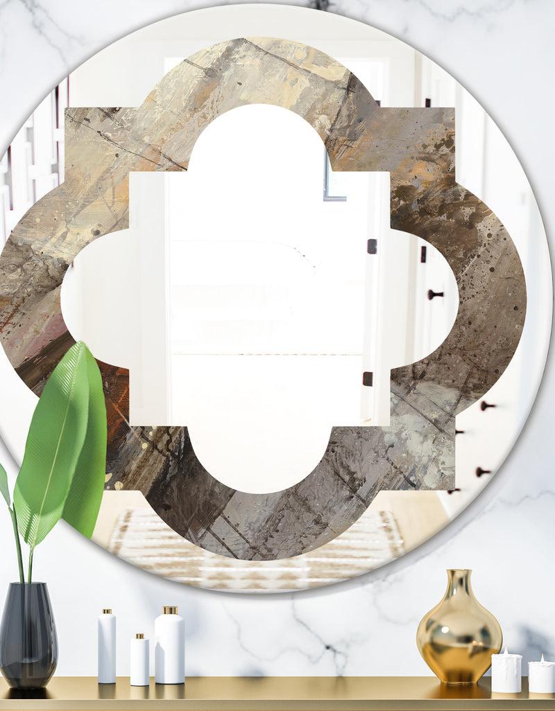 DesignQ Fire and Ice Minerals III - Modern Round or Oval Wall Mirror - Quatrefoil
